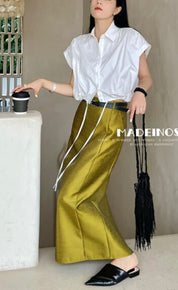 ノースリーブクロップドシャツトップス　３色展開 - select store mirror meノースリーブクロップドシャツトップス　３色展開205680185mirror meselect store mirror me205680185ホワイト