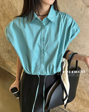 ノースリーブクロップドシャツトップス　３色展開 - select store mirror meノースリーブクロップドシャツトップス　３色展開205680185mirror meselect store mirror me205680185ホワイト