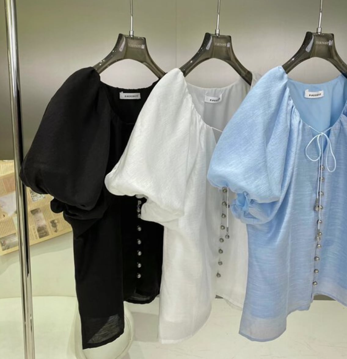 パフデザインスリーブボタントップス　３色展開 - select store mirror meパフデザインスリーブボタントップス　３色展開205687630mirror meselect store mirror me205687630ホワイト
