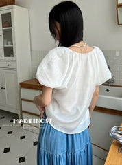 パフデザインスリーブボタントップス　３色展開 - select store mirror meパフデザインスリーブボタントップス　３色展開205687630mirror meselect store mirror me205687630ホワイト