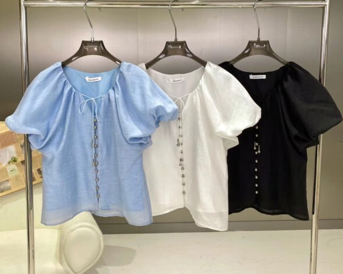 パフデザインスリーブボタントップス　３色展開 - select store mirror meパフデザインスリーブボタントップス　３色展開205687630mirror meselect store mirror me205687630ホワイト