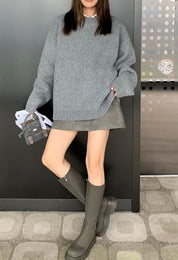 【動画あり】ウールゆったりデザインニットセーター　３色展開 - select store mirror me【動画あり】ウールゆったりデザインニットセーター　３色展開218997814mirror meselect store mirror me218997814ライトグレー
