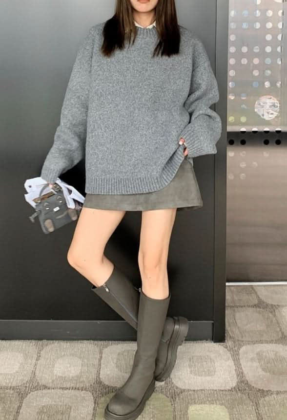 【動画あり】ウールゆったりデザインニットセーター　３色展開 - select store mirror me【動画あり】ウールゆったりデザインニットセーター　３色展開218997814mirror meselect store mirror me218997814ライトグレー