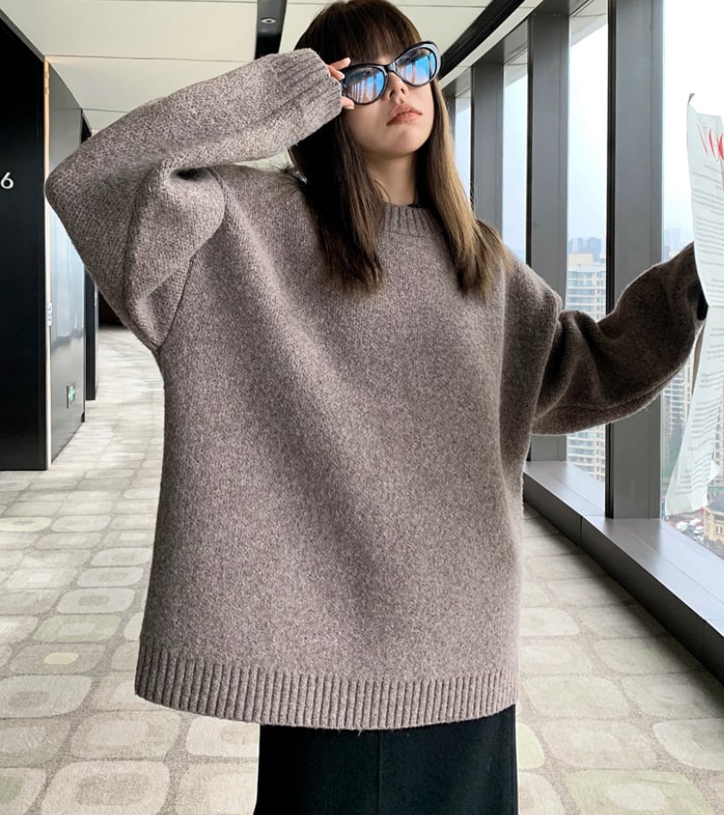 【動画あり】ウールゆったりデザインニットセーター　３色展開 - select store mirror me【動画あり】ウールゆったりデザインニットセーター　３色展開218997814mirror meselect store mirror me218997814ライトグレー