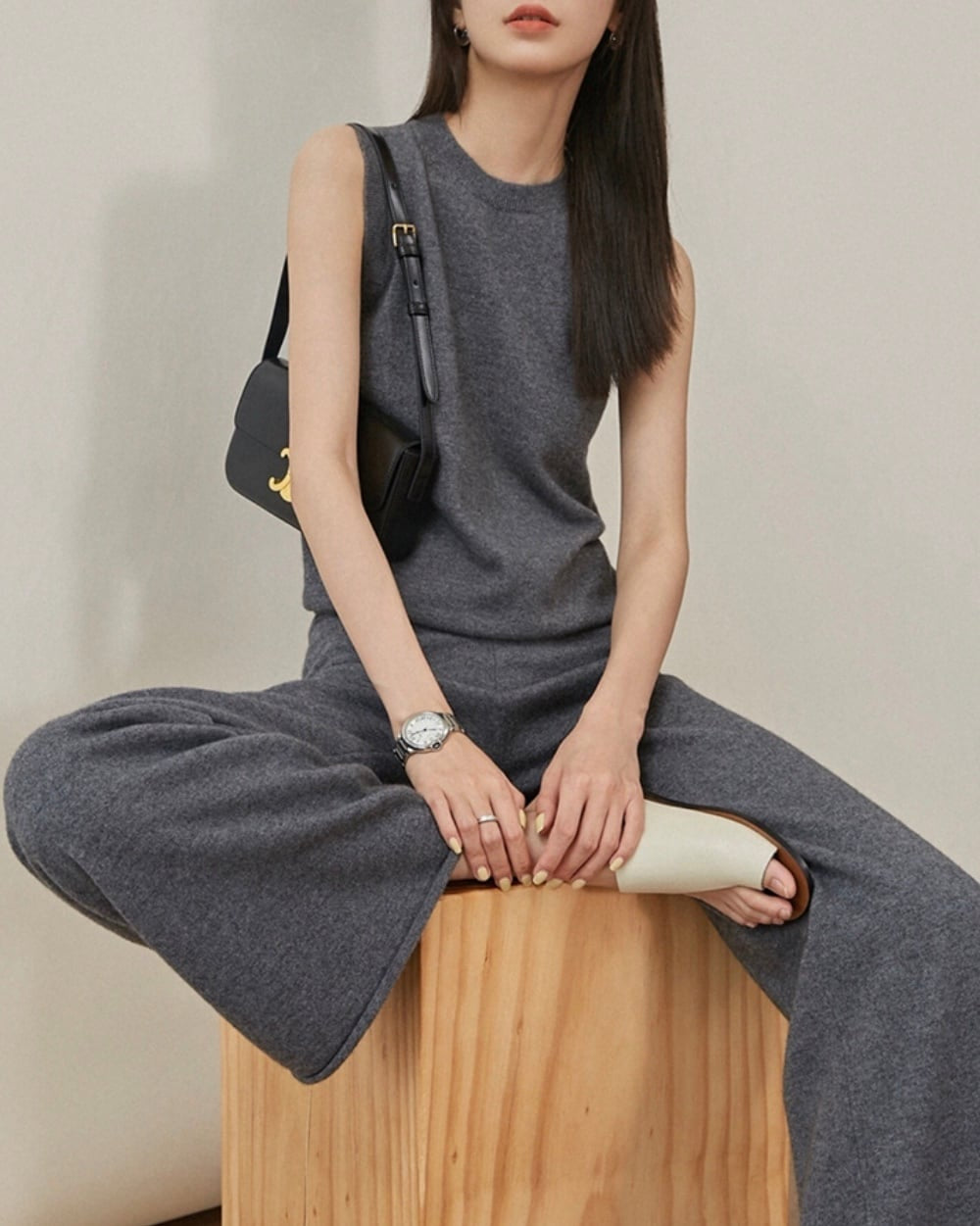 ノースリーブ＆フレアパンツ＆ルーズセーター３点セット　３色展開 - select store mirror meノースリーブ＆フレアパンツ＆ルーズセーター３点セット　３色展開156168846mirror meselect store mirror me156168846ベージュ S