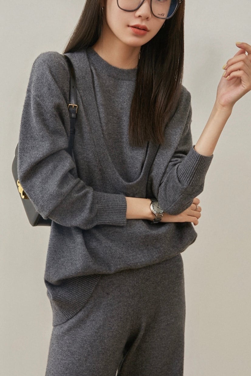 ノースリーブ＆フレアパンツ＆ルーズセーター３点セット　３色展開 - select store mirror meノースリーブ＆フレアパンツ＆ルーズセーター３点セット　３色展開156168846mirror meselect store mirror me156168846ベージュ S