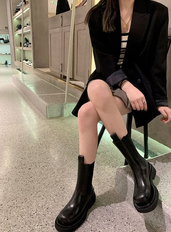 【動画あり】リアルレザーサイドゴアミディアムブーツ　３色＆２タイプ展開 - select store mirror me【動画あり】リアルレザーサイドゴアミディアムブーツ　３色＆２タイプ展開188701282mirror meselect store mirror me188701282ホワイト×スタンダードタイプ22.5cm