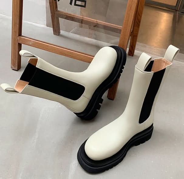 【動画あり】リアルレザーサイドゴアミディアムブーツ　３色＆２タイプ展開 - select store mirror me【動画あり】リアルレザーサイドゴアミディアムブーツ　３色＆２タイプ展開188701282mirror meselect store mirror me188701282ホワイト×スタンダードタイプ22.5cm