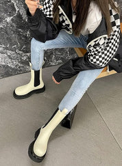 【動画あり】リアルレザーサイドゴアミディアムブーツ　３色＆２タイプ展開 - select store mirror me【動画あり】リアルレザーサイドゴアミディアムブーツ　３色＆２タイプ展開188701282mirror meselect store mirror me188701282ホワイト×スタンダードタイプ22.5cm