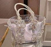 【動画あり】フラワービジューハイデザインクリアバッグ　３種３色展開 - select store mirror me【動画あり】フラワービジューハイデザインクリアバッグ　３種３色展開206542803mirror meselect store mirror me206542803シルバー×小サイズ