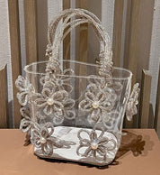 【動画あり】フラワービジューハイデザインクリアバッグ　３種３色展開 - select store mirror me【動画あり】フラワービジューハイデザインクリアバッグ　３種３色展開206542803mirror meselect store mirror me206542803シルバー×小サイズ