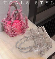 【動画あり】フラワービジューハイデザインクリアバッグ　３種３色展開 - select store mirror me【動画あり】フラワービジューハイデザインクリアバッグ　３種３色展開206542803mirror meselect store mirror me206542803シルバー×小サイズ