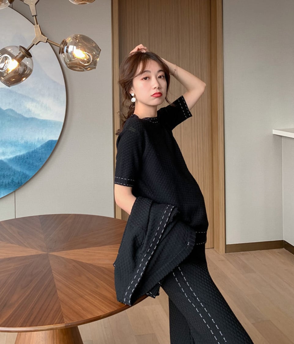 バイカラーステッチセットアップ３点セット - select store mirror meバイカラーステッチセットアップ３点セット189321984mirror meselect store mirror me189321984S