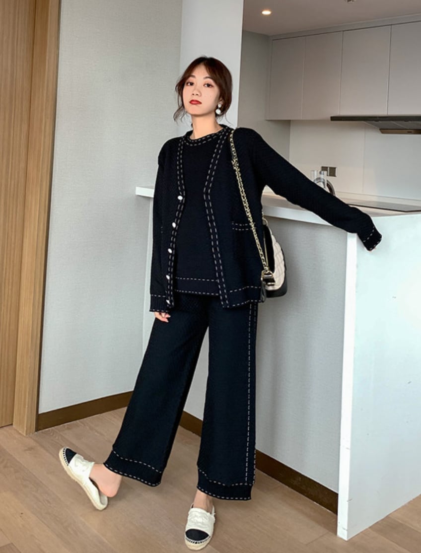 バイカラーステッチセットアップ３点セット - select store mirror meバイカラーステッチセットアップ３点セット189321984mirror meselect store mirror me189321984S