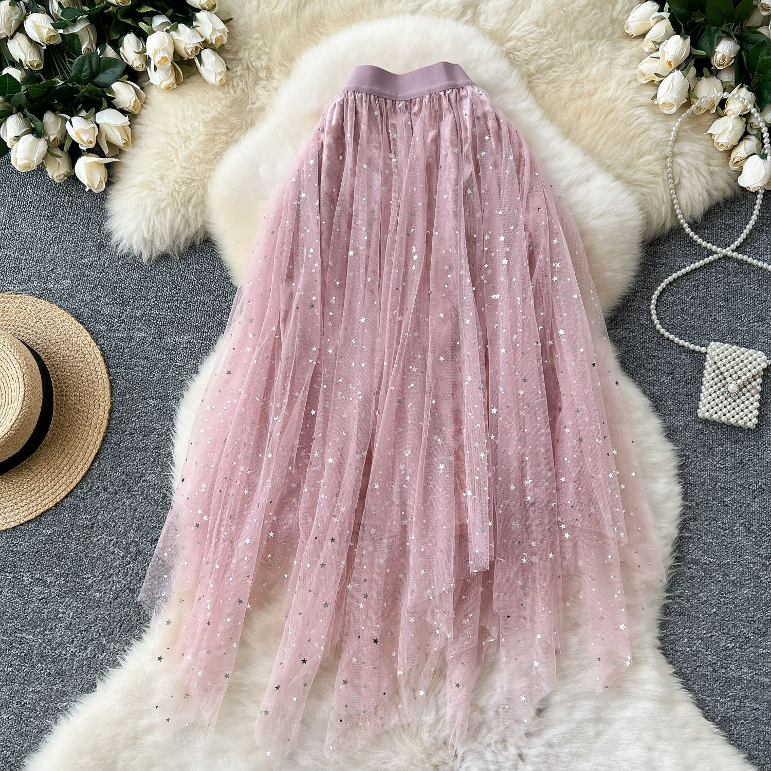 メッシュパステルスカート　4色展開