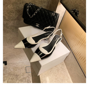 ツートンポインテッドパンプス