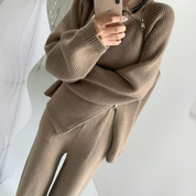 ２WAYジップタートルオフネックニットセーター