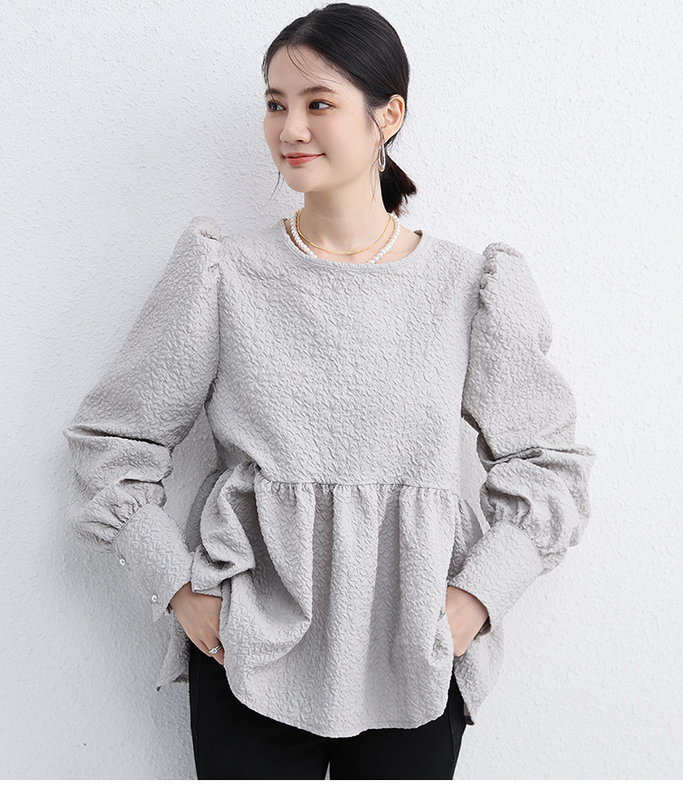 フェミニンペプラムブラウス  4色展開