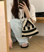 【動画あり】３WAYパールチェーンストライプバッグ - select store mirror me【動画あり】３WAYパールチェーンストライプバッグmirror meselect store mirror meフリーサイズ