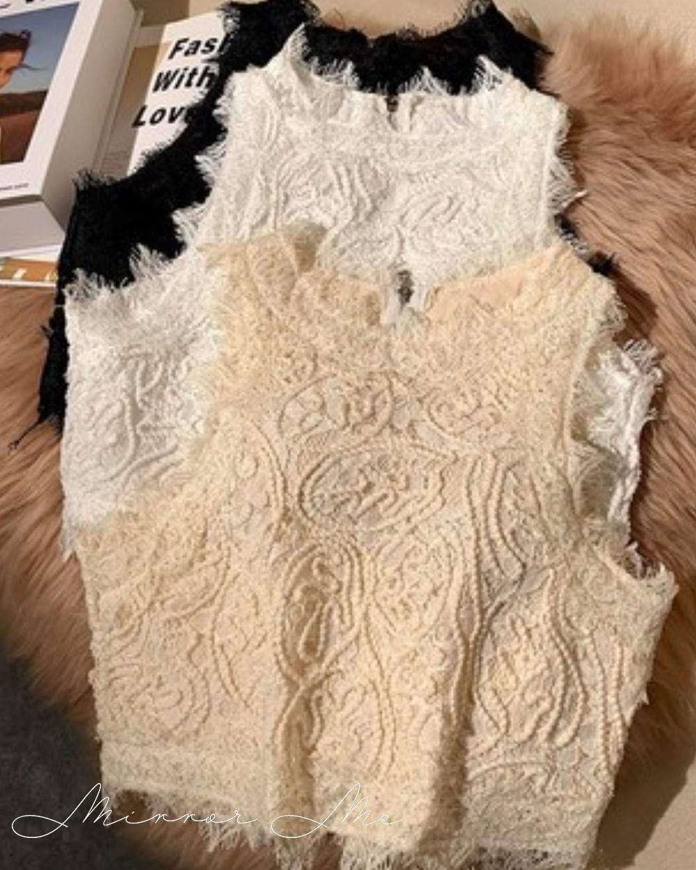 【動画あり】バックジップ刺繍レースショート丈タンクトップ　４色展開 - select store mirror me【動画あり】バックジップ刺繍レースショート丈タンクトップ　４色展開141618069mirror meselect store mirror me141618069ホワイト S