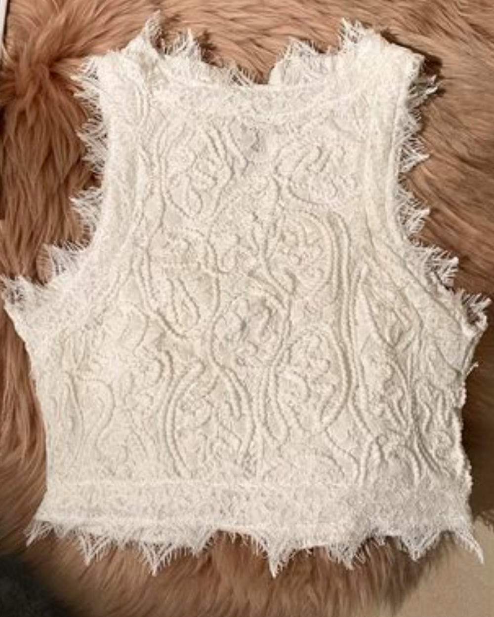 【動画あり】バックジップ刺繍レースショート丈タンクトップ　４色展開 - select store mirror me【動画あり】バックジップ刺繍レースショート丈タンクトップ　４色展開141618069mirror meselect store mirror me141618069ホワイト S