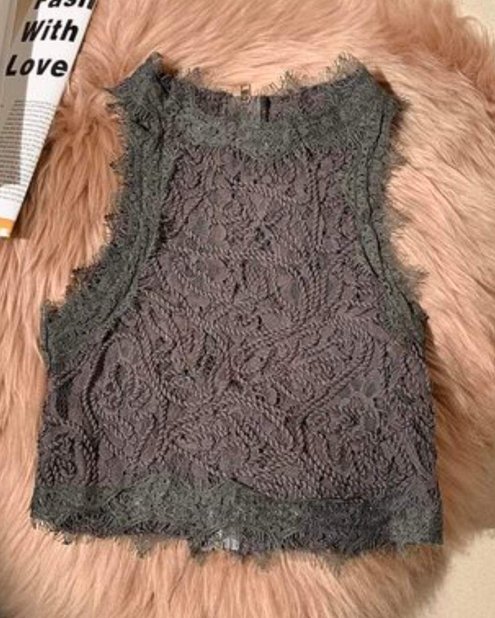 【動画あり】バックジップ刺繍レースショート丈タンクトップ　４色展開 - select store mirror me【動画あり】バックジップ刺繍レースショート丈タンクトップ　４色展開141618069mirror meselect store mirror me141618069ホワイト S