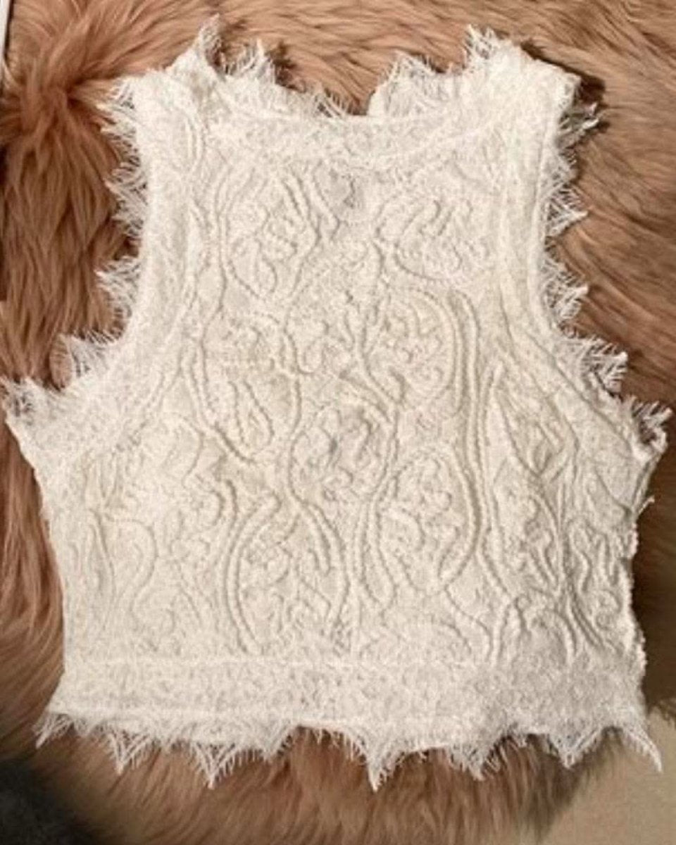 【動画あり】バックジップ刺繍レースショート丈タンクトップ　４色展開 - select store mirror me【動画あり】バックジップ刺繍レースショート丈タンクトップ　４色展開141618069mirror meselect store mirror me141618069ホワイト S