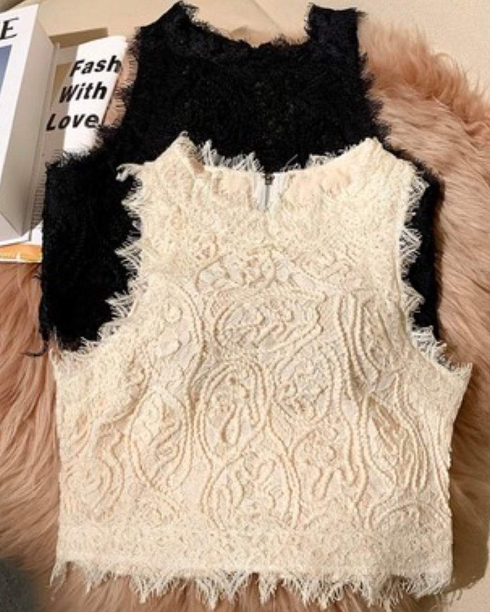 【動画あり】バックジップ刺繍レースショート丈タンクトップ　４色展開 - select store mirror me【動画あり】バックジップ刺繍レースショート丈タンクトップ　４色展開141618069mirror meselect store mirror me141618069ホワイト S