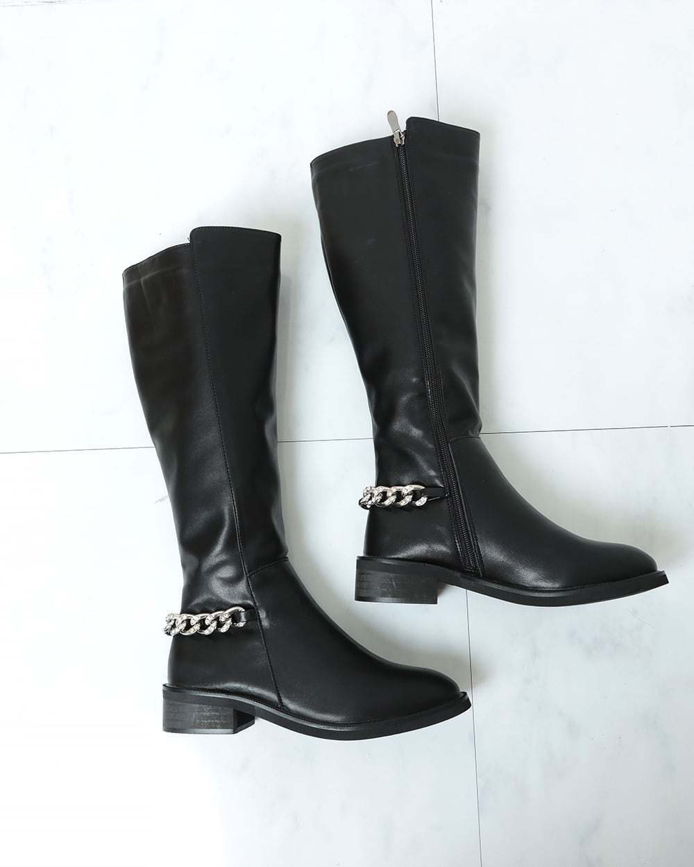 バックシルバーボリュームチェーンブラックブーツ　４種展開 - select store mirror meバックシルバーボリュームチェーンブラックブーツ　４種展開155471667mirror meselect store mirror me155471667ショート丈裏地シンプルレザー 22.5cm