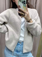 ノーカラージップボアジャケット　４色展開 - select store mirror meノーカラージップボアジャケット　４色展開159199288mirror meselect store mirror me159199288オフホワイト S