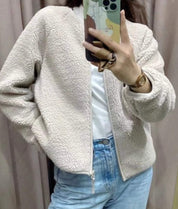 ノーカラージップボアジャケット　４色展開 - select store mirror meノーカラージップボアジャケット　４色展開159199288mirror meselect store mirror me159199288オフホワイト S