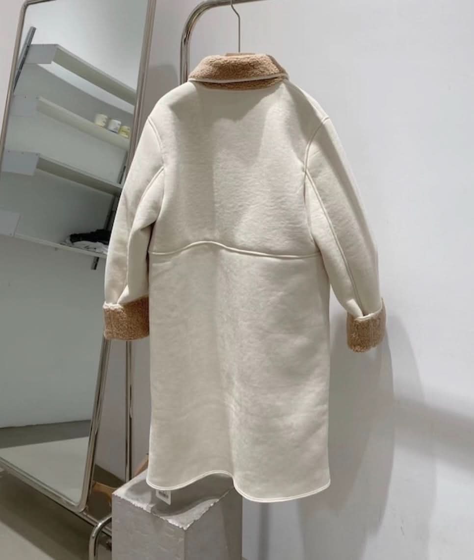 バイカラーデザイン襟ムートンコート　４色展開 - select store mirror meバイカラーデザイン襟ムートンコート　４色展開162659762mirror meselect store mirror me162659762ホワイト