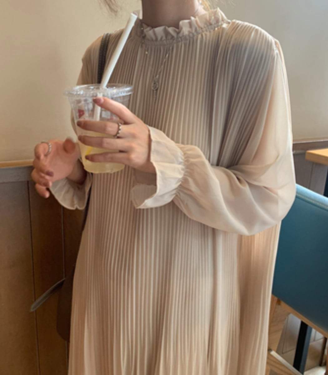 【動画あり】ふんわりプリーツシフォンワンピース　４色展開 - select store mirror me【動画あり】ふんわりプリーツシフォンワンピース　４色展開164650665mirror meselect store mirror me164650665ライトベージュ