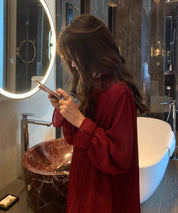 【動画あり】ふんわりプリーツシフォンワンピース　４色展開 - select store mirror me【動画あり】ふんわりプリーツシフォンワンピース　４色展開164650665mirror meselect store mirror me164650665ライトベージュ