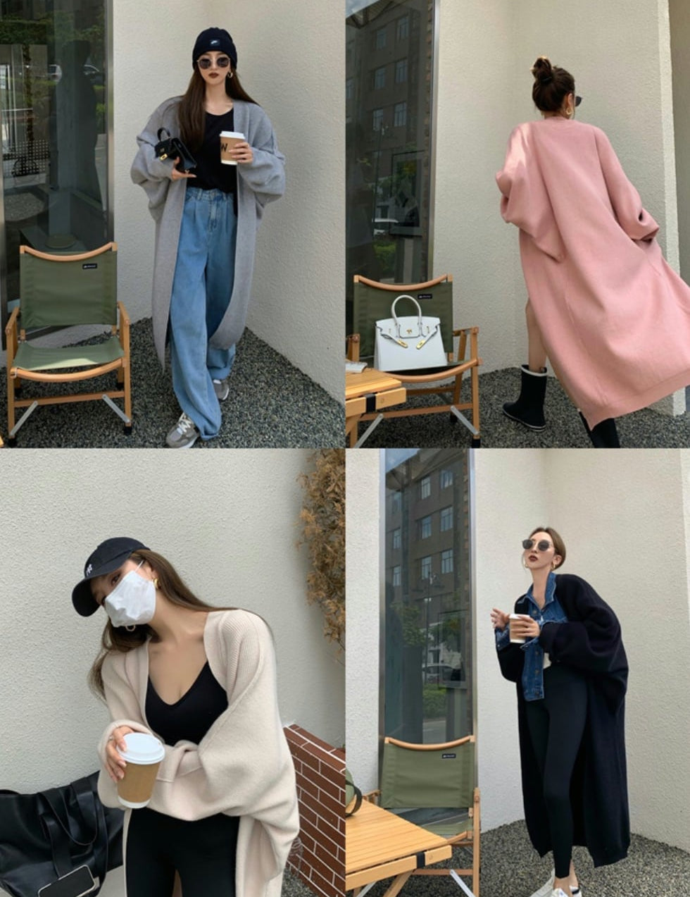 シンプルカラーロングカーディガン　４色展開 - select store mirror meシンプルカラーロングカーディガン　４色展開186886385mirror meselect store mirror me186886385アイボリーS