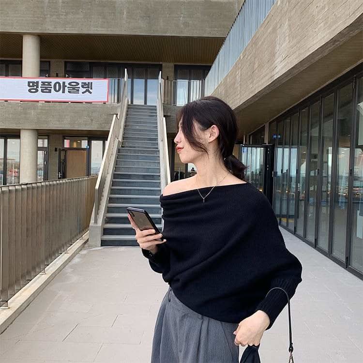 【動画あり】オフショルダードレープニットトップス　４色展開 - select store mirror me【動画あり】オフショルダードレープニットトップス　４色展開187956438mirror meselect store mirror me187956438ホワイト