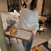 【動画あり】オフショルダードレープニットトップス　４色展開 - select store mirror me【動画あり】オフショルダードレープニットトップス　４色展開187956438mirror meselect store mirror me187956438ホワイト