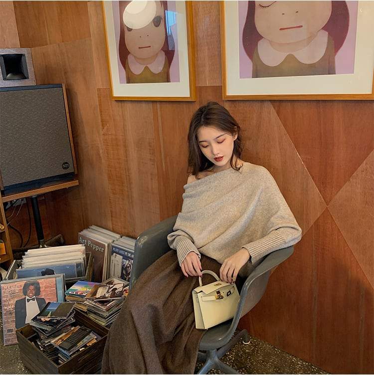 【動画あり】オフショルダードレープニットトップス　４色展開 - select store mirror me【動画あり】オフショルダードレープニットトップス　４色展開187956438mirror meselect store mirror me187956438ホワイト