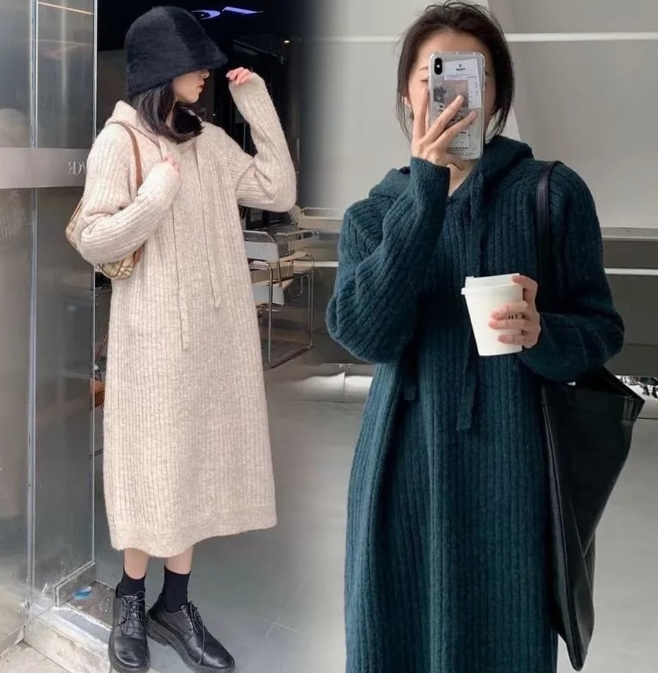 リブニットフーディワンピース　４色展開 - select store mirror meリブニットフーディワンピース　４色展開189843072mirror meselect store mirror me189843072ベージュ