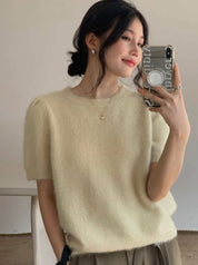 【動画あり】高級モヘア＆ウールニットトップス　４色展開 - select store mirror me【動画あり】高級モヘア＆ウールニットトップス　４色展開190131571mirror meselect store mirror me190131571ホワイト