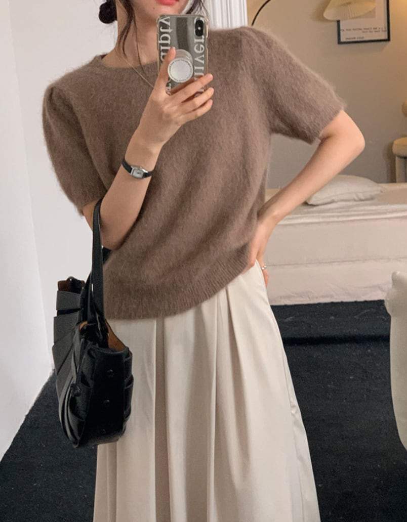 【動画あり】高級モヘア＆ウールニットトップス　４色展開 - select store mirror me【動画あり】高級モヘア＆ウールニットトップス　４色展開190131571mirror meselect store mirror me190131571ホワイト