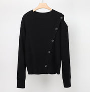 ウール混カットショルダーボタンニットトップス　４色展開 - select store mirror meウール混カットショルダーボタンニットトップス　４色展開190133082mirror meselect store mirror me190133082ホワイト