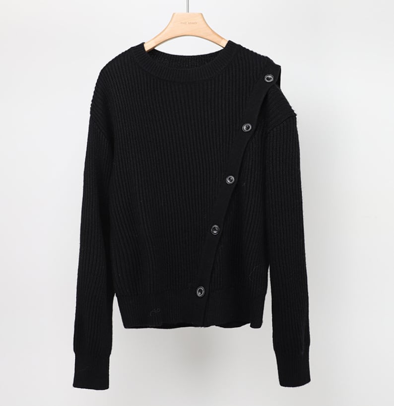 ウール混カットショルダーボタンニットトップス　４色展開 - select store mirror meウール混カットショルダーボタンニットトップス　４色展開190133082mirror meselect store mirror me190133082ホワイト
