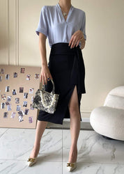 【動画あり】美シルエットウエストリボンスリットスカート　４色展開 - select store mirror me【動画あり】美シルエットウエストリボンスリットスカート　４色展開190816118mirror meselect store mirror me190816118アイボリーS