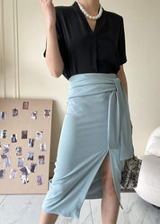 【動画あり】美シルエットウエストリボンスリットスカート　４色展開 - select store mirror me【動画あり】美シルエットウエストリボンスリットスカート　４色展開190816118mirror meselect store mirror me190816118アイボリーS