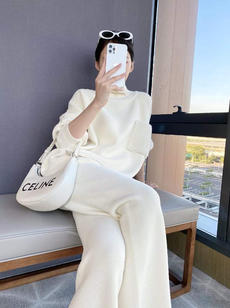 【動画あり】モコポケットタートルニットセットアップ　４色展開 - select store mirror me【動画あり】モコポケットタートルニットセットアップ　４色展開193736334mirror meselect store mirror me193736334ホワイト