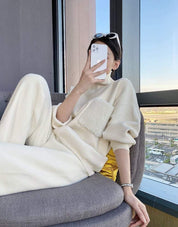 【動画あり】モコポケットタートルニットセットアップ　４色展開 - select store mirror me【動画あり】モコポケットタートルニットセットアップ　４色展開193736334mirror meselect store mirror me193736334ホワイト