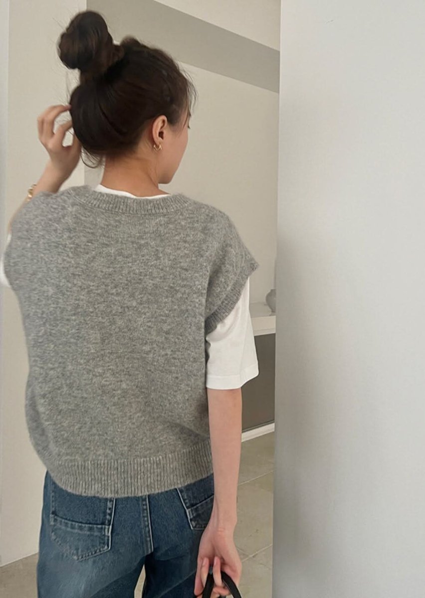 モヘア＆ウールロゴベストニットトップス　４色展開 - select store mirror meモヘア＆ウールロゴベストニットトップス　４色展開198601245mirror meselect store mirror me198601245ホワイト