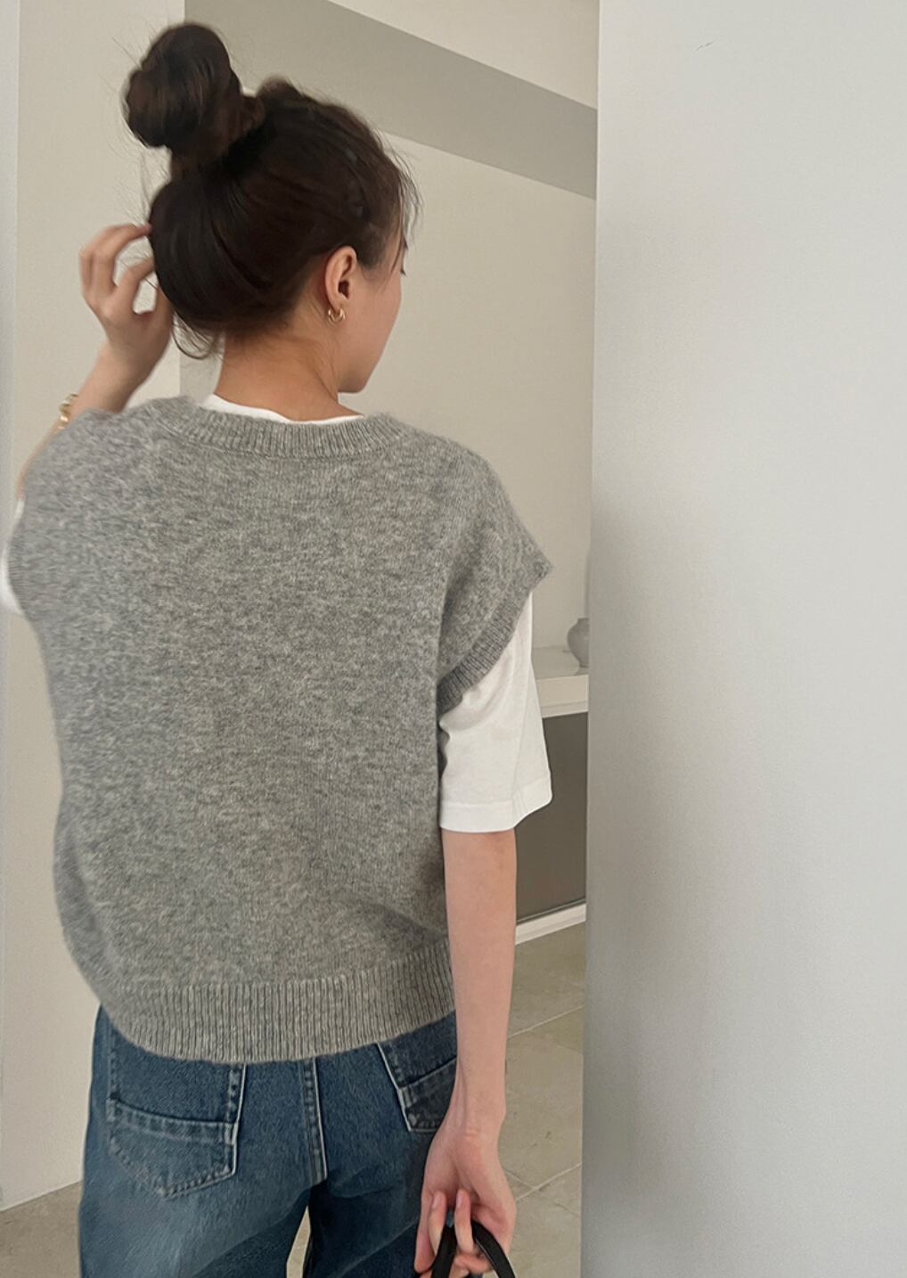 モヘア＆ウールロゴベストニットトップス　４色展開 - select store mirror meモヘア＆ウールロゴベストニットトップス　４色展開198601245mirror meselect store mirror me198601245ホワイト
