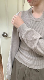 【動画あり】ショルダーカットバックオープンニット　４色展開 - select store mirror me【動画あり】ショルダーカットバックオープンニット　４色展開200256443mirror meselect store mirror me200256443アイボリー